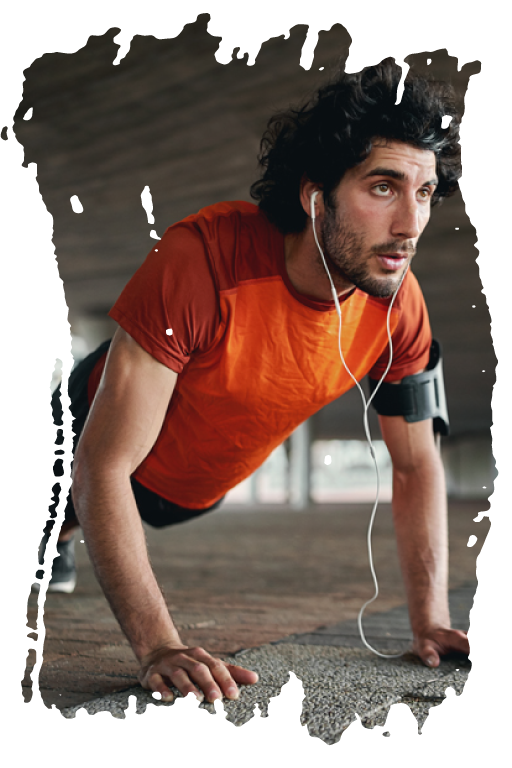 A man doing a push-up